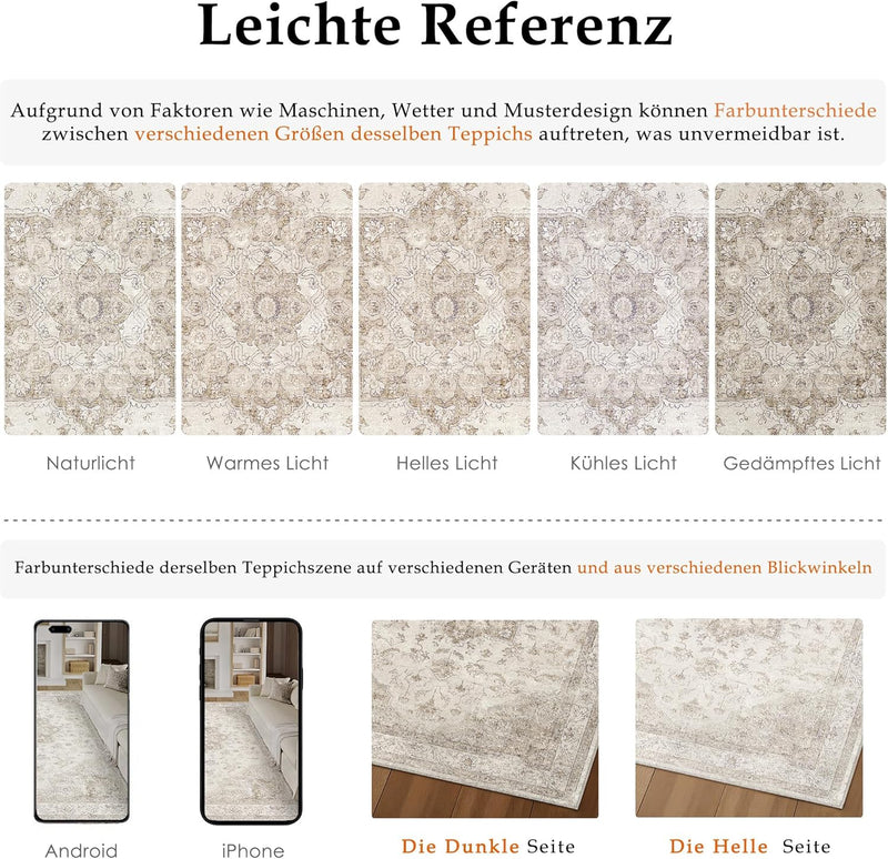 Vintage Washable Rugs Living Room Area Rug