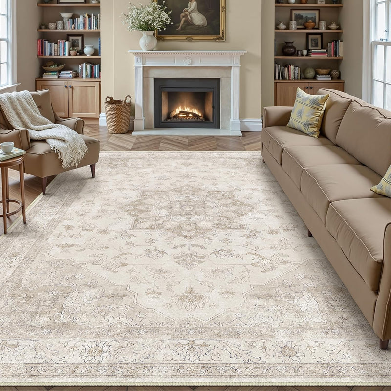 Vintage Washable Rugs Living Room Area Rug