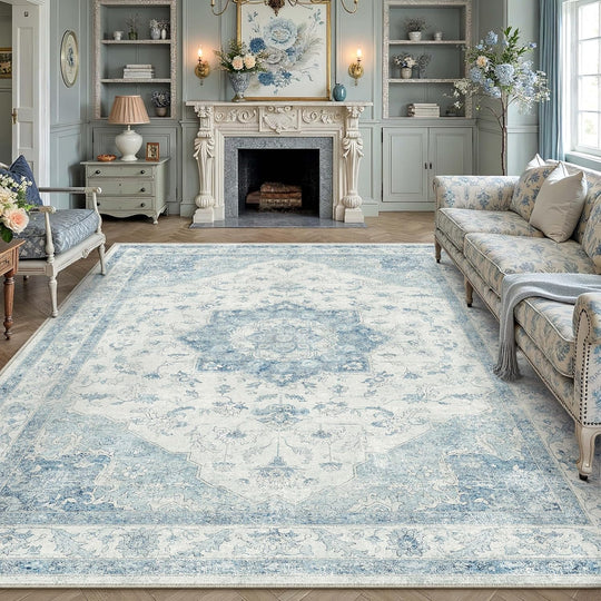 Vintage Washable Rugs Living Room Area Rug
