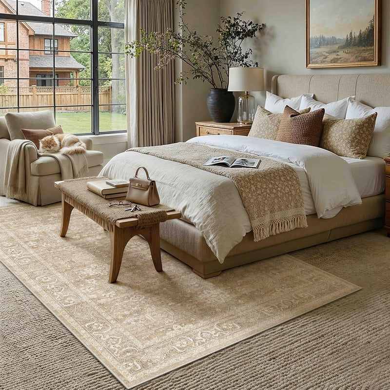 Vintage Washable Rugs Living Room Area Rug