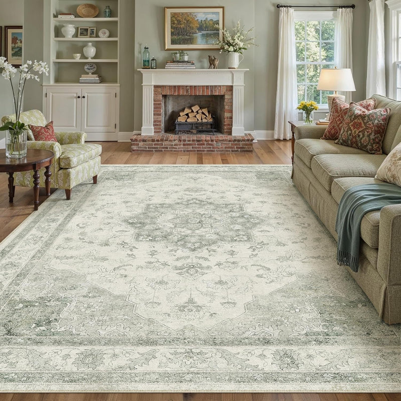 Vintage Washable Rugs Living Room Area Rug