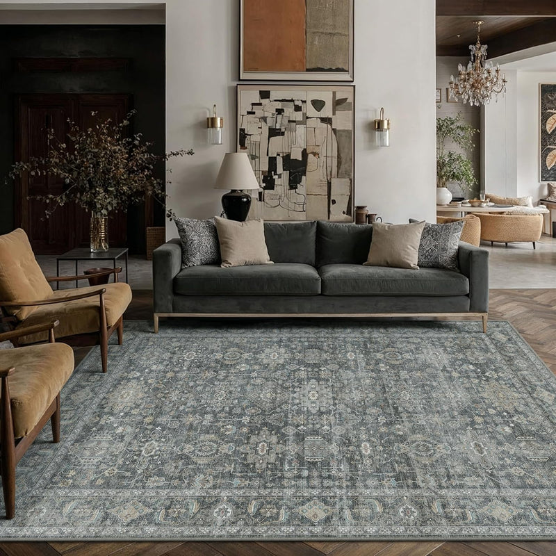 Vintage Washable Rugs Living Room Area Rug