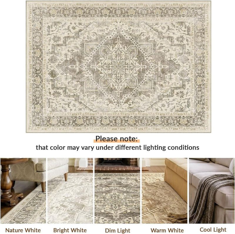 Vintage Washable Rugs Living Room Non Slip