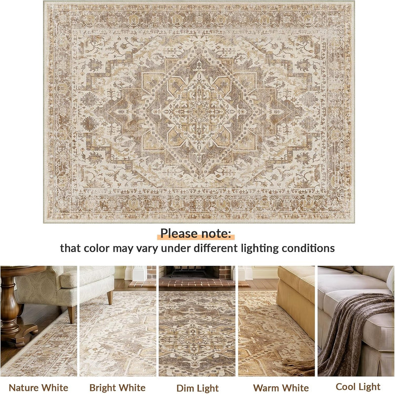 Vintage Washable Rugs Living Room Non Slip