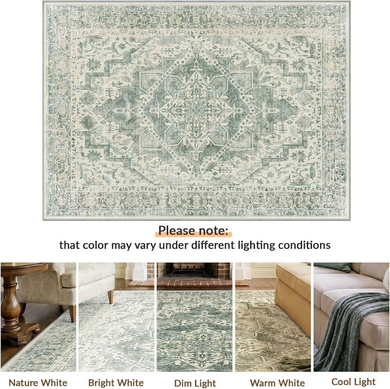 Vintage Washable Rugs Living Room Non Slip