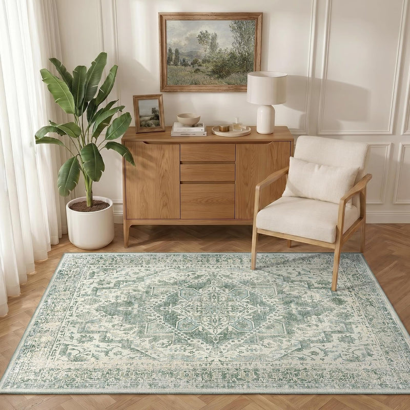 Vintage Washable Rugs Living Room Non Slip