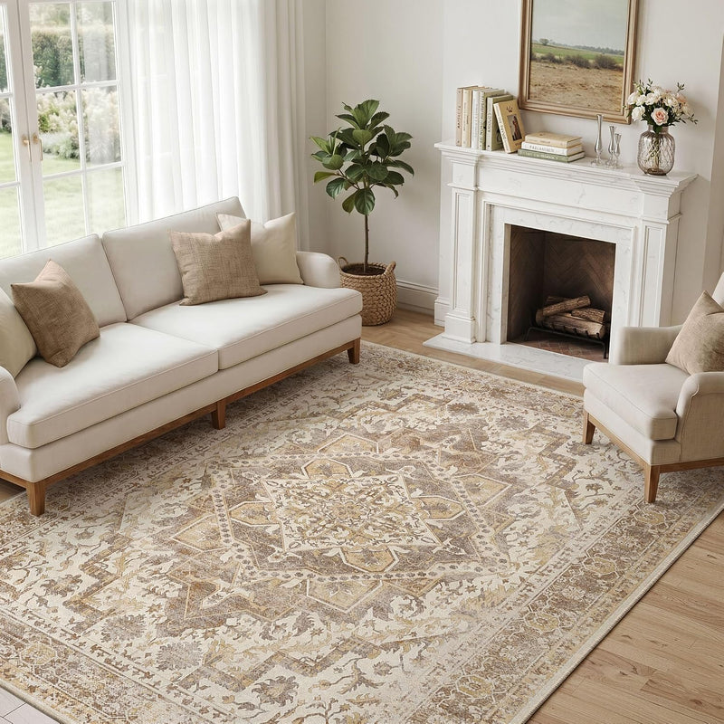 Vintage Washable Rugs Living Room Non Slip