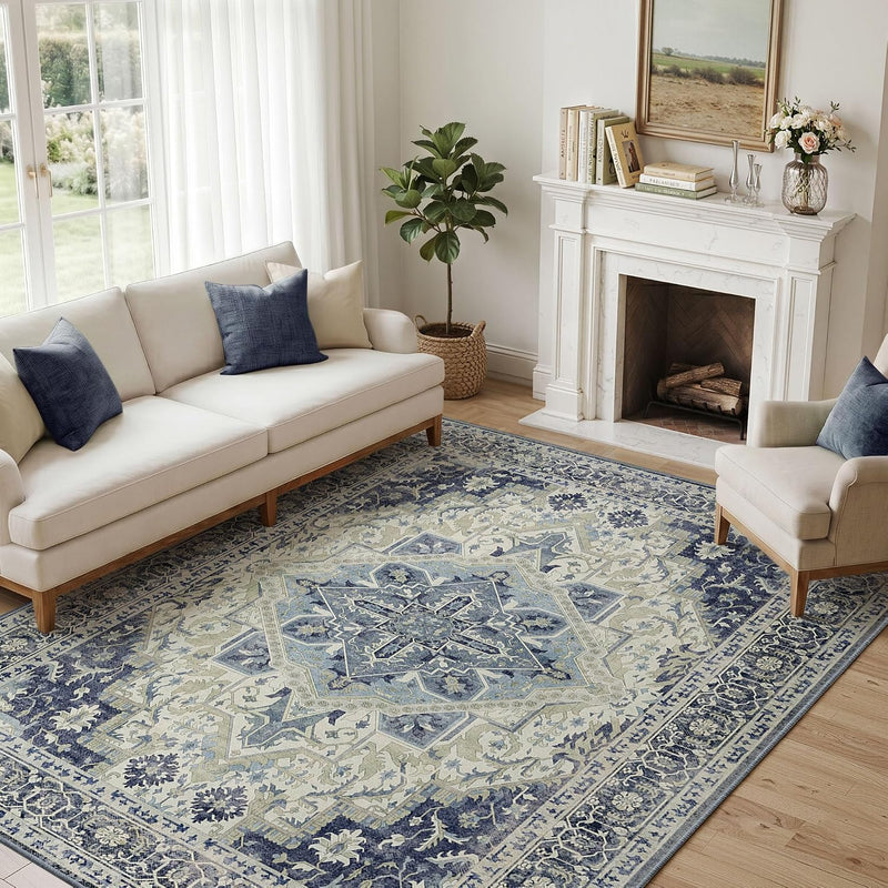 Vintage Washable Rugs Living Room Non Slip