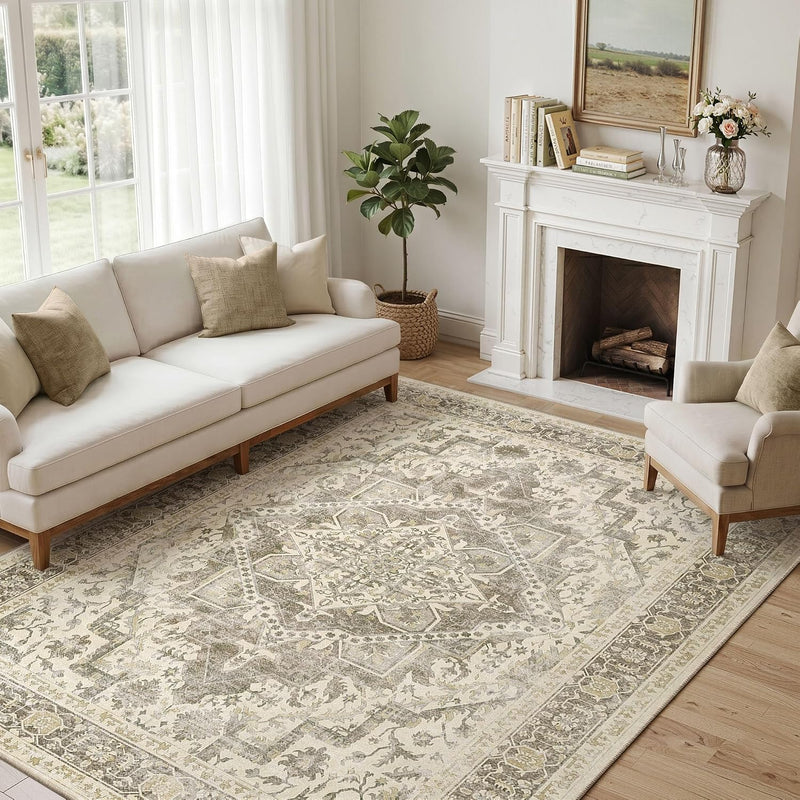 Vintage Washable Rugs Living Room Non Slip