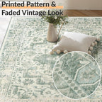 Vintage Washable Rugs Living Room Non Slip