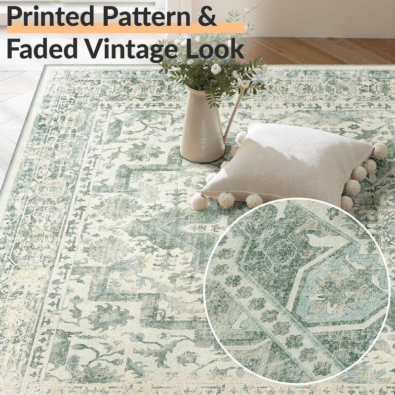 Vintage Washable Rugs Living Room Non Slip