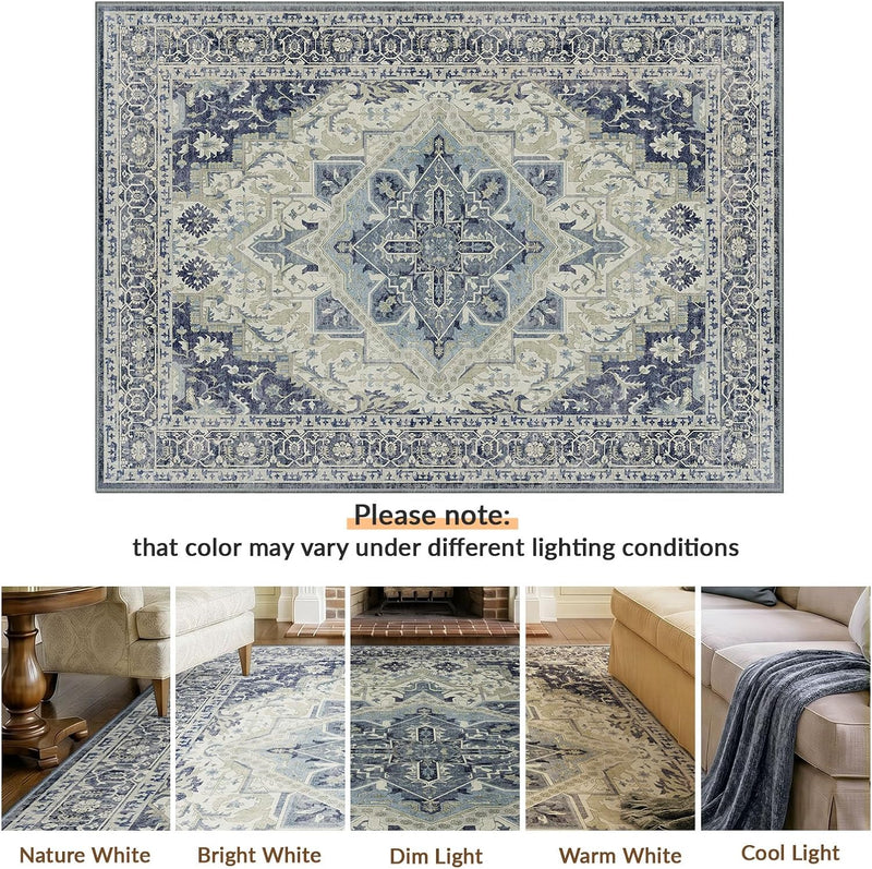 Vintage Washable Rugs Living Room Non Slip