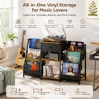 Vinyl Record Player Stand with 3-Tier Storage Turntable