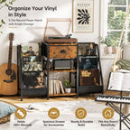 Vinyl Record Player Stand with 3-Tier Storage Turntable