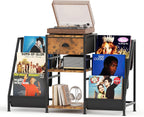 Vinyl Record Player Stand with 3-Tier Storage Turntable