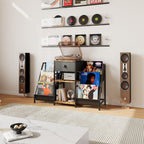 Vinyl Record Player Stand with 3-Tier Storage Turntable