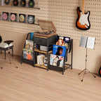 Vinyl Record Player Stand with 3-Tier Storage Turntable