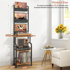 Vinyl Record Storage with Player Stand Tall Turntable