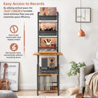 Vinyl Record Storage with Player Stand Tall Turntable