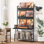 Vinyl Record Storage with Player Stand Turntable