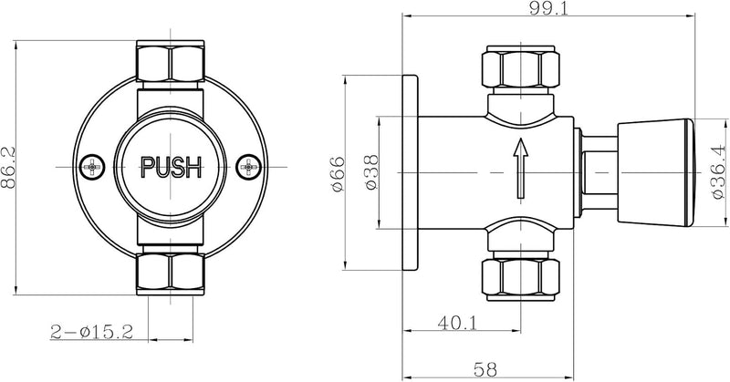 Vision Non-Concussive 1 Outlet Shower System Chrome