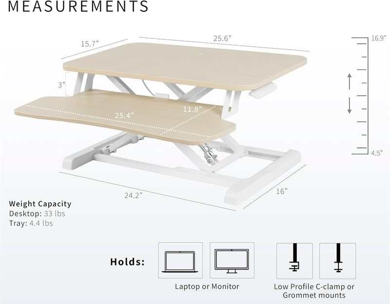 Standing Desk Converter Height Adjustable Riser