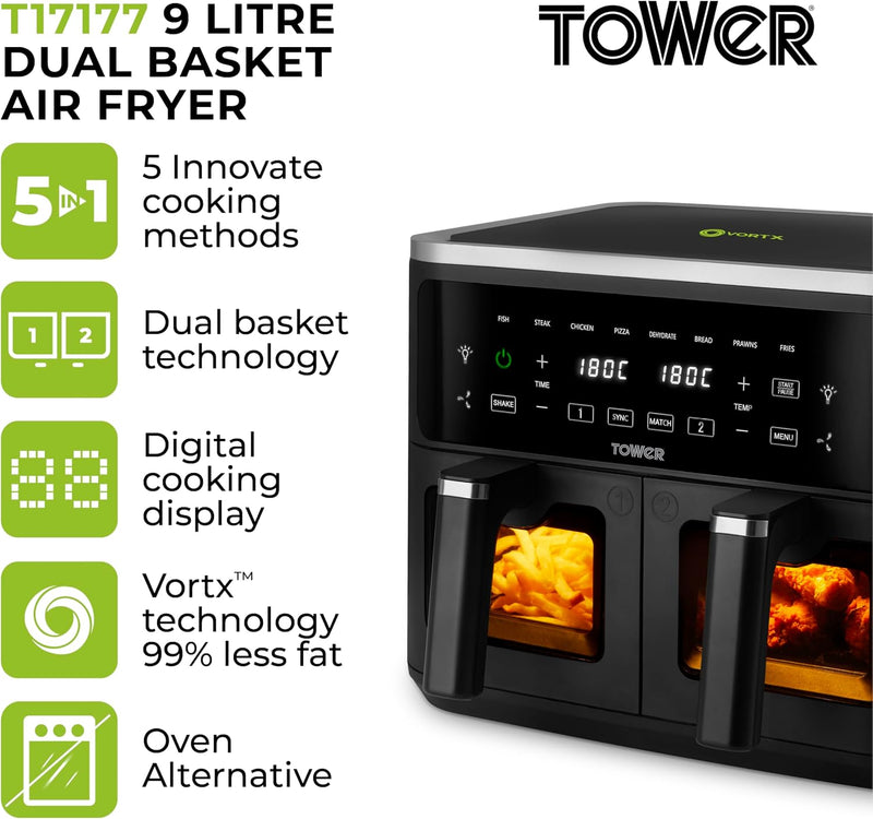 Vortx Vizion 9L Dual Basket Air Fryer