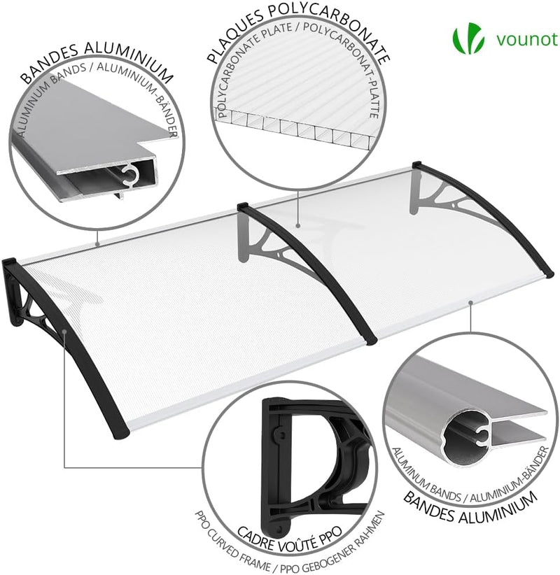 Front Door Canopy Outdoor Awning Rain Shelter