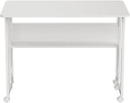 W Folding Mobile Desk 100x58CM with Shelf