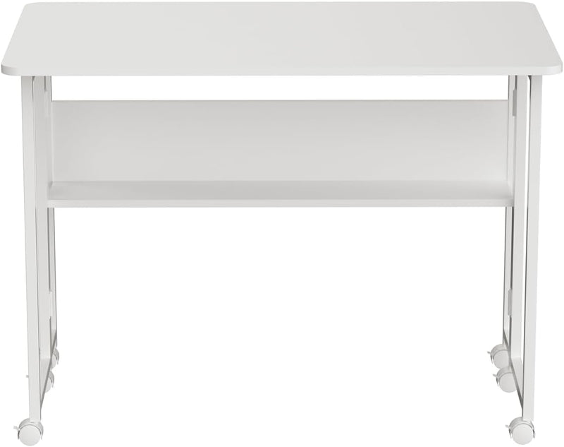 W Folding Mobile Desk 100x58CM with Shelf