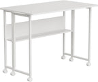 W Folding Mobile Desk 100x58CM with Shelf