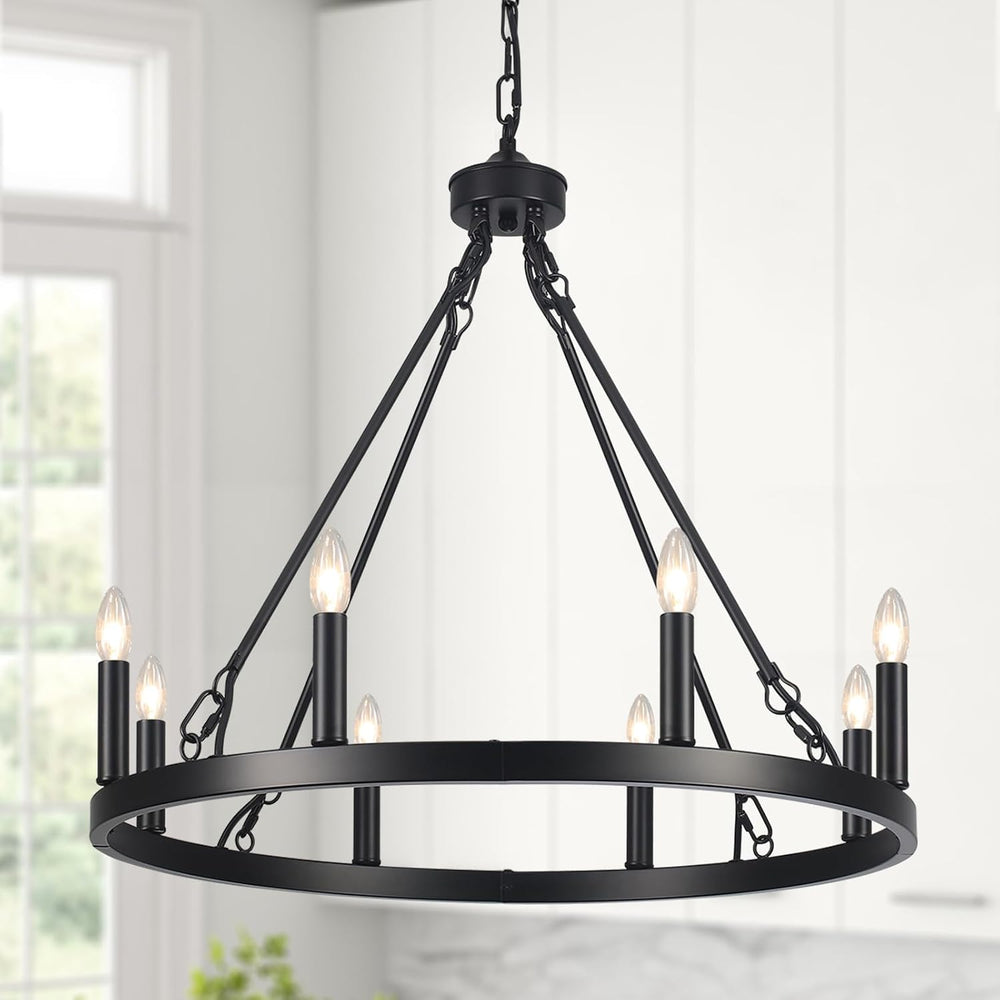 Wagon Wheel Chandelier 8- Ceiling Lights Living Room