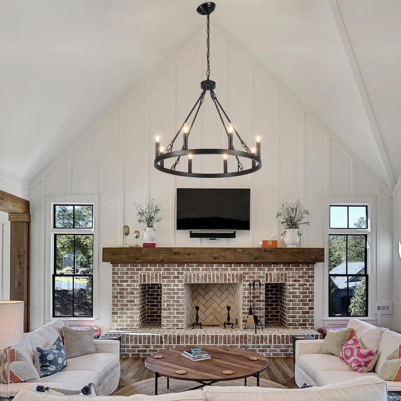 Wagon Wheel Chandelier 8- Ceiling Lights Living Room