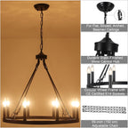 Wagon Wheel Chandelier 8- Ceiling Lights Living Room