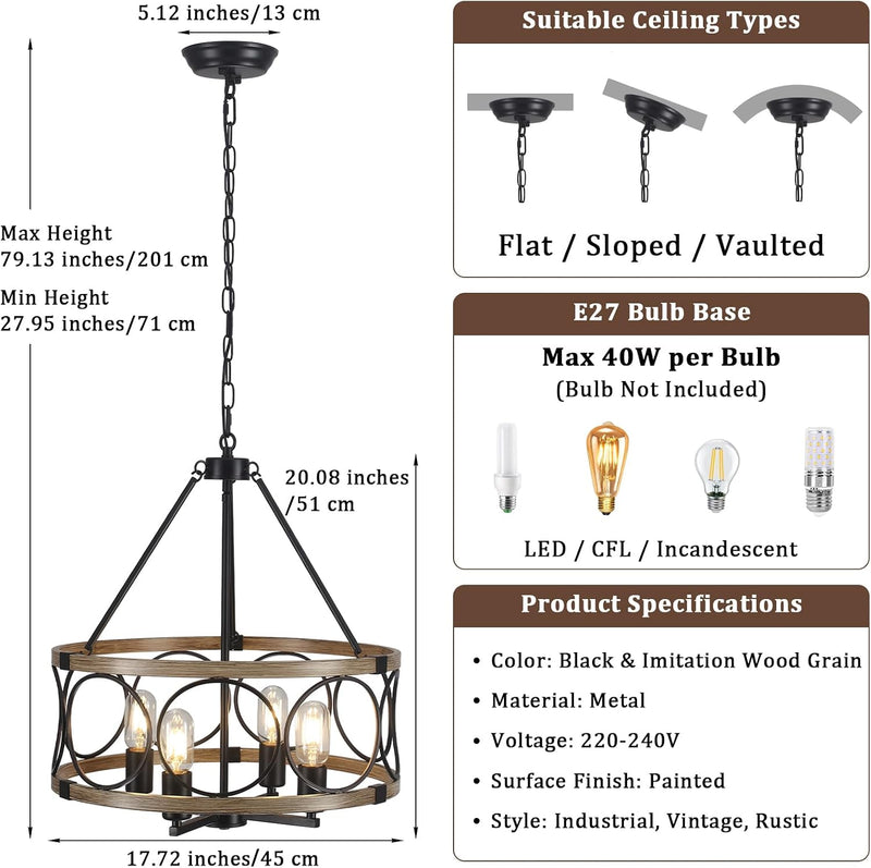 Wagon Wheel Chandelier 8- Ceiling Lights Living Room