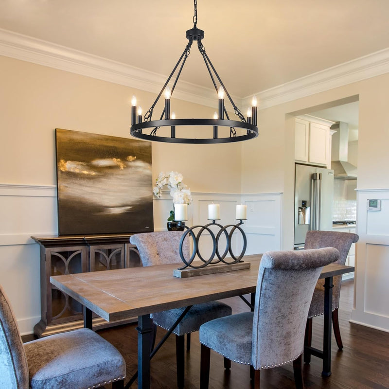 Wagon Wheel Chandelier 8- Ceiling Lights Living Room