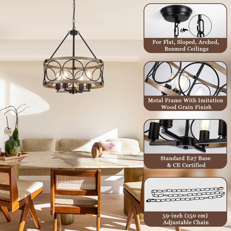 Wagon Wheel Chandelier 8- Ceiling Lights Living Room