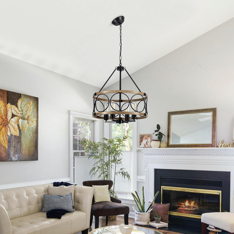 Wagon Wheel Chandelier 8- Ceiling Lights Living Room