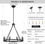 Wagon Wheel Chandelier 8- Ceiling Lights Living Room