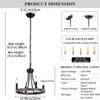 Wagon Wheel Chandelier 8- Ceiling Lights Living Room