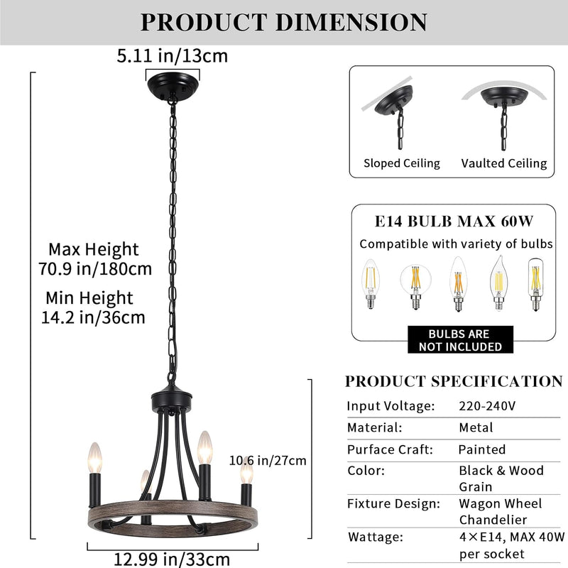 Wagon Wheel Chandelier 8- Ceiling Lights Living Room