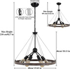 Wagon Wheel Chandeliers Ceiling Light for Living Room
