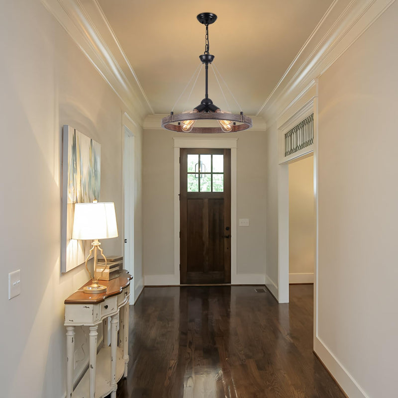 6 Lights Industrial Rustic Chandelier Ceiling Living Room