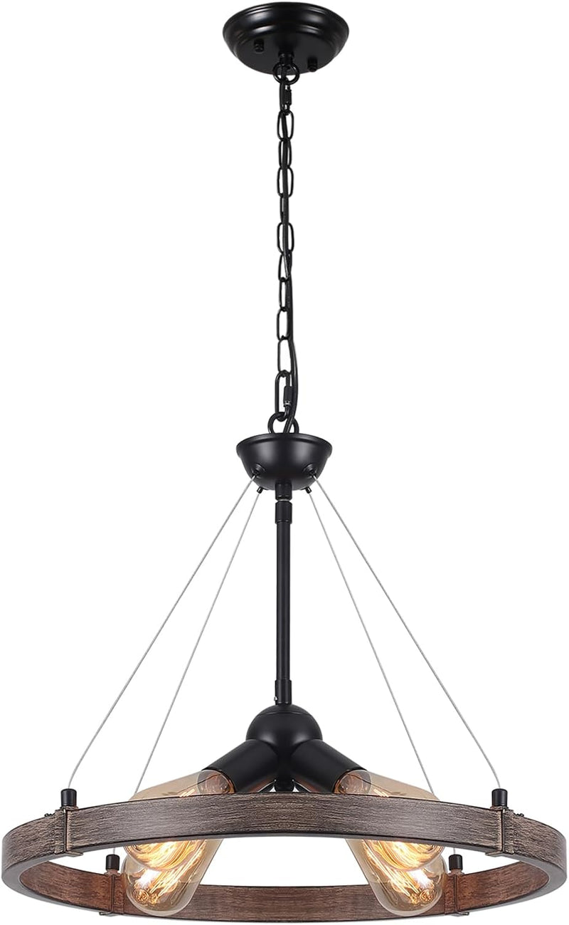 6 Lights Industrial Rustic Chandelier Ceiling Living Room