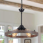 Black & Imitation-wood-grain-4 Lights