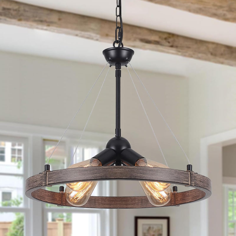 6 Lights Industrial Rustic Chandelier Ceiling Living Room