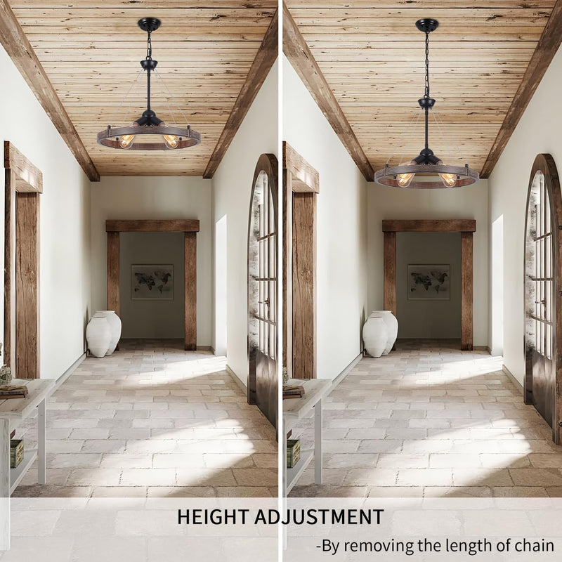 6 Lights Industrial Rustic Chandelier Ceiling Living Room