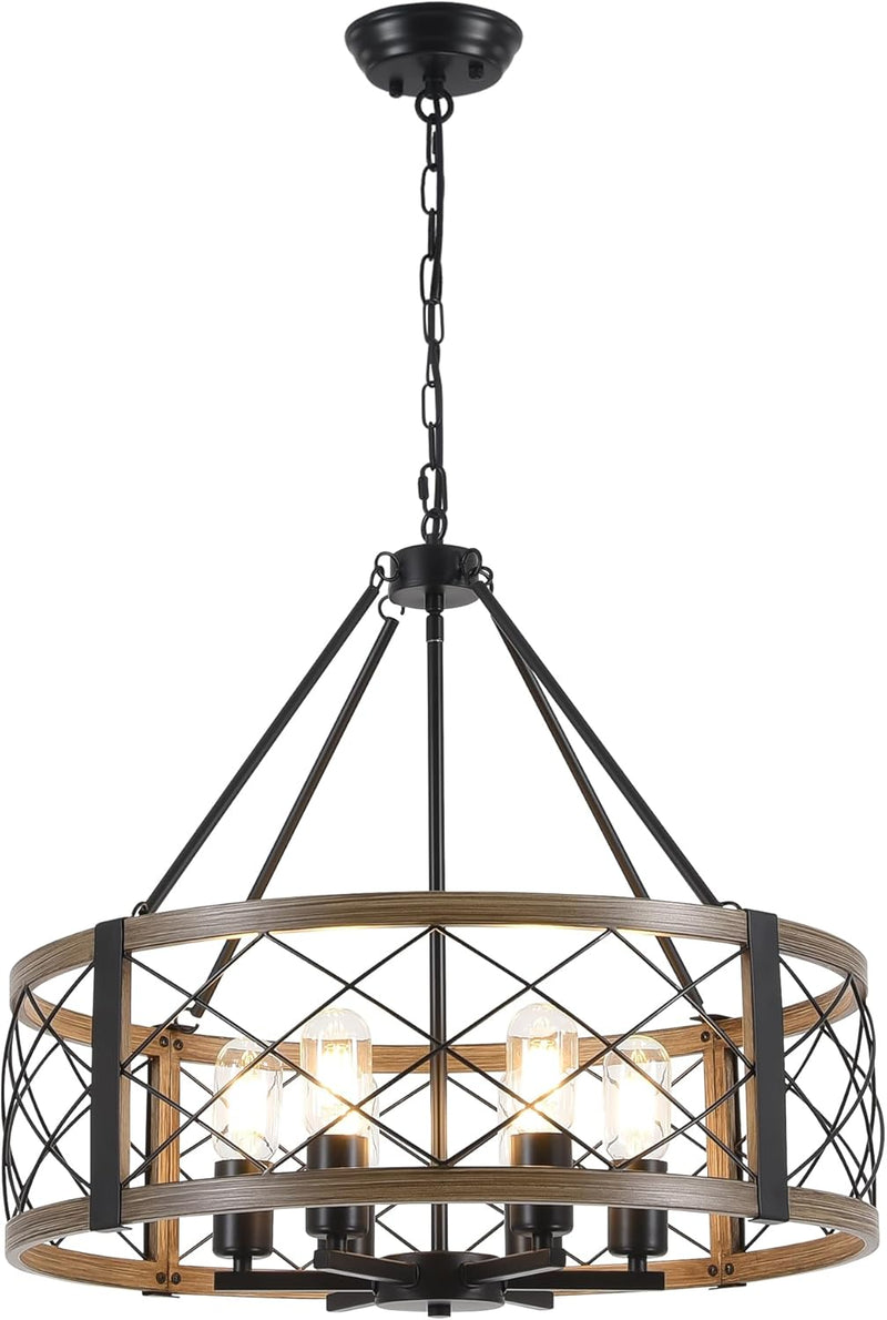 6 Lights Industrial Rustic Chandelier Ceiling Living Room