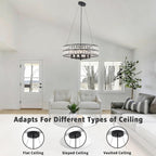 Wagon Wheel Chandeliers Ceiling Light for Living Room