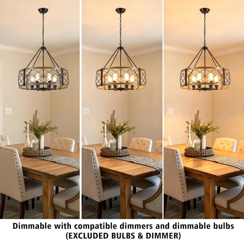6 Lights Industrial Rustic Chandelier Ceiling Living Room
